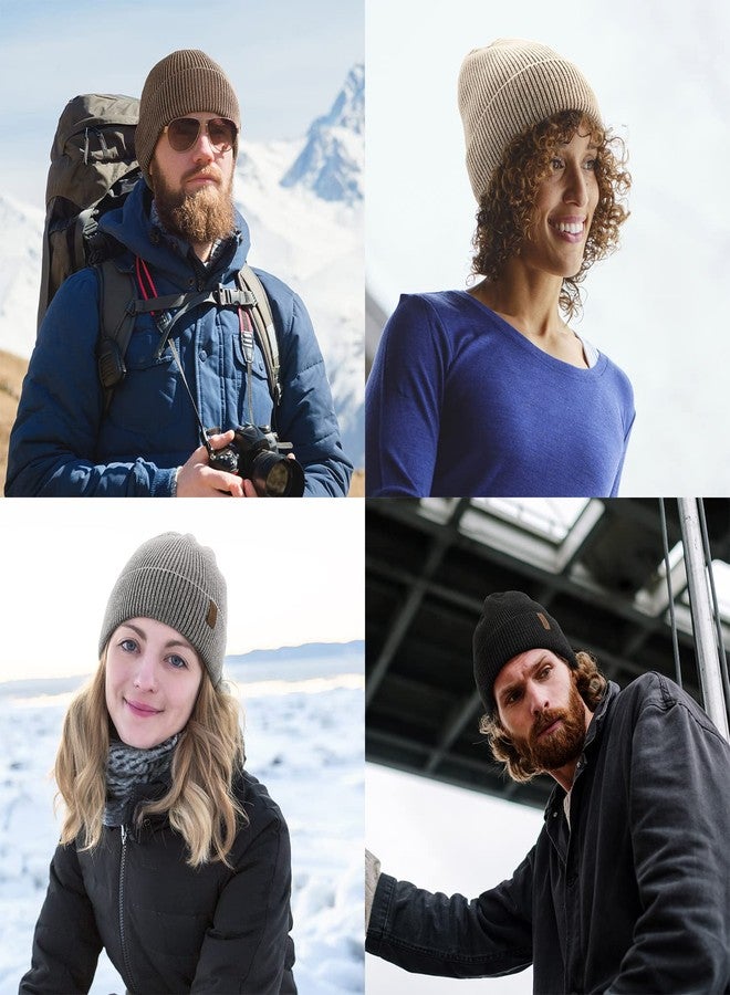 Wmcaps قبعة شتوية من Wmcaps للرجال والنساء، قبعة مبطنة بالفرو، قبعة ناعمة ودافئة محبوكة، قبعة تزلج ذات حافة مطوية (لون أخضر عسكري) - Image 5